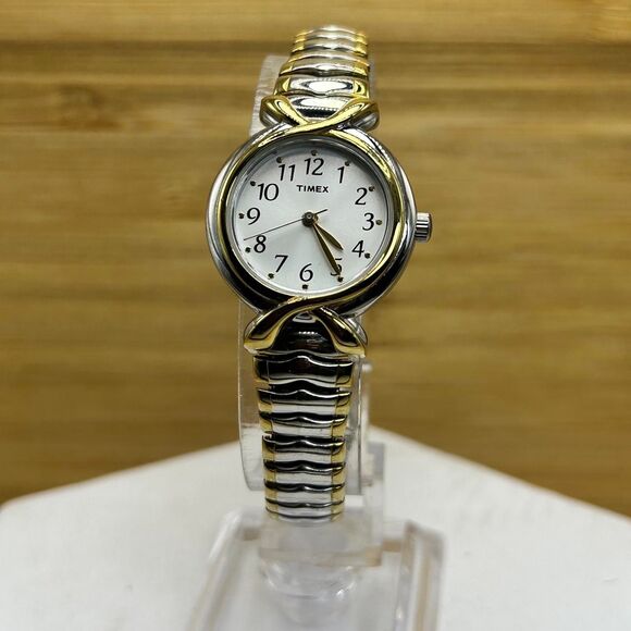 Timex Women's Watch T21854 Quartz Two Tone Stainless Steel Expansion Band 25mm - Picture 2 of 4